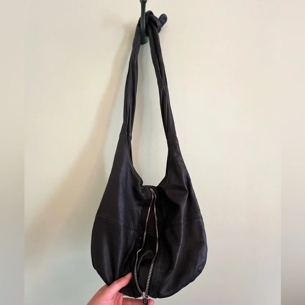 Alexander Wang “Donna” Black Leather Hobo Bag